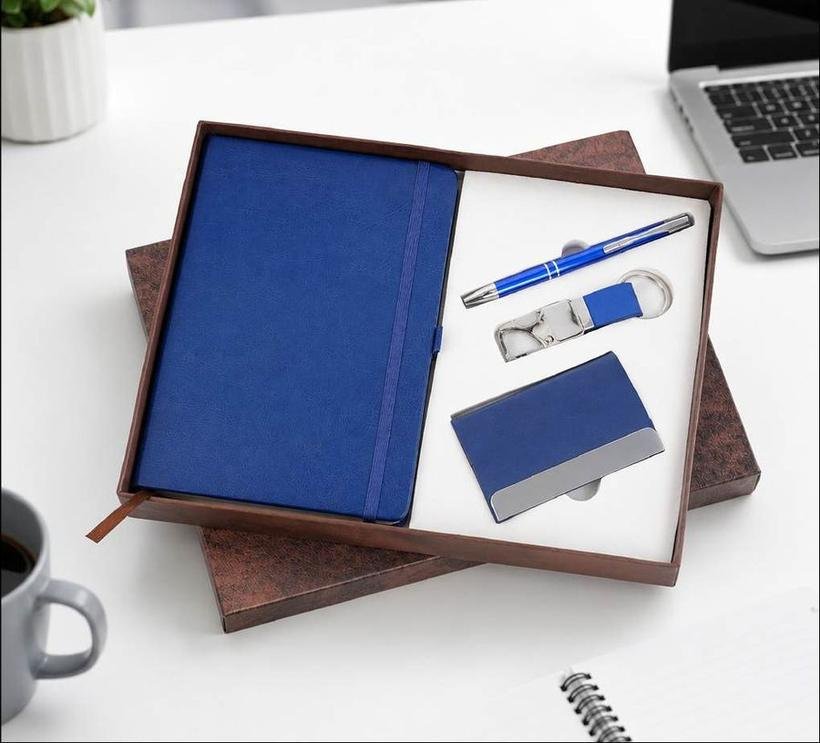 4-in-1 Notebook & Card Holder Set in Fancy Box