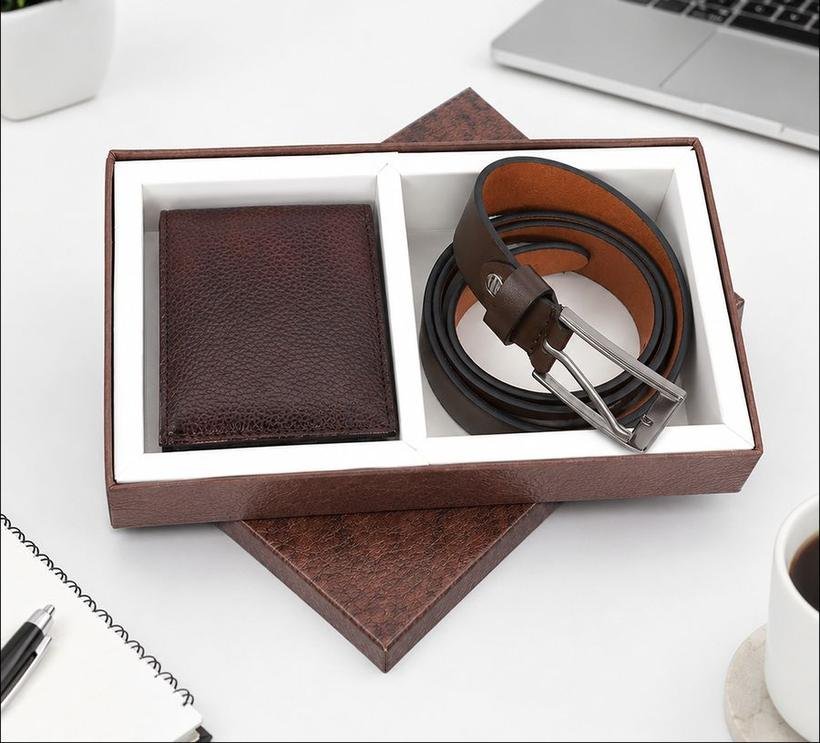 Leather Belt & Wallet Gift Set