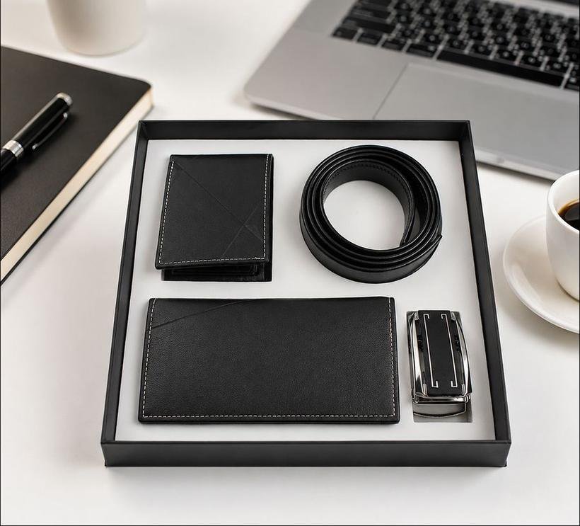 3-in-1 Long Wallet, Wallet & Belt Set