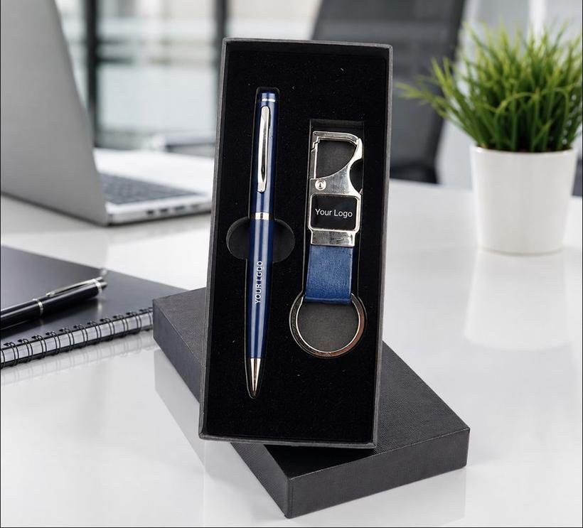 Bottle-Opener Keychain & Pen Gift Set