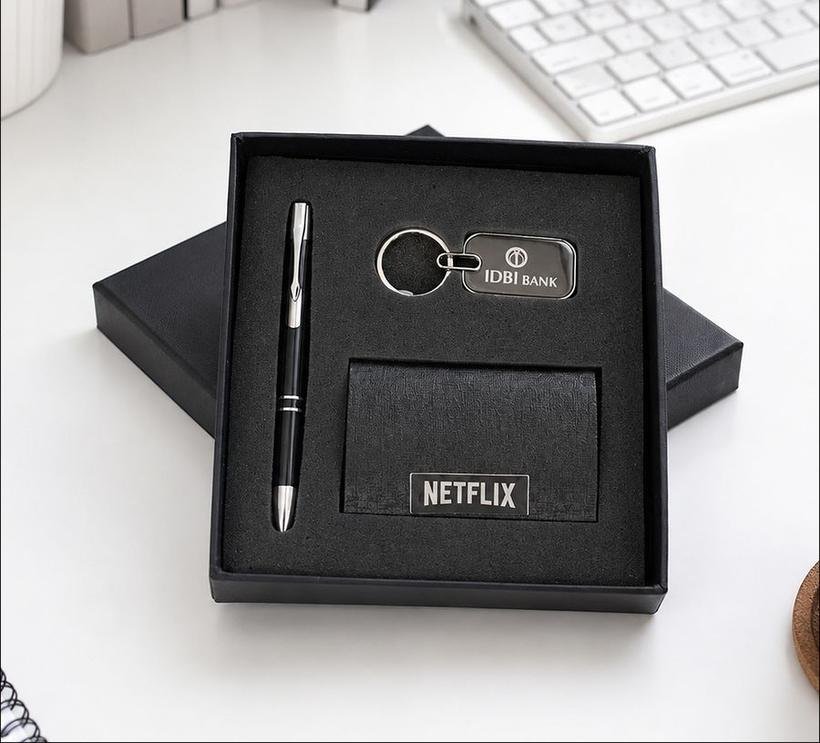 3-in-1 Executive Card Holder Set, Black